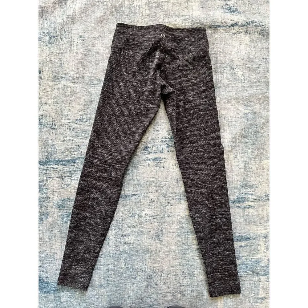 Lululemon Coco Pique Black White / Black Wunder Under Athletic Leggings Size 4